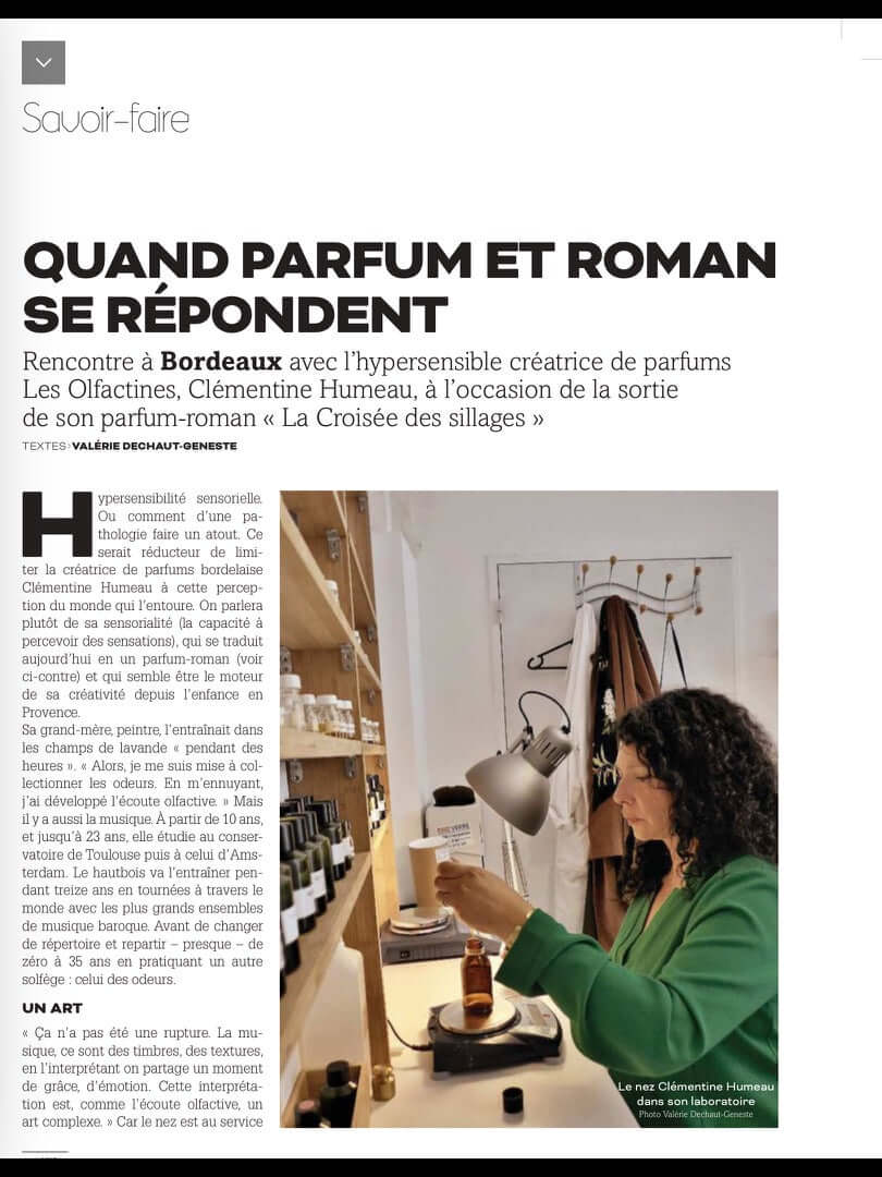 ARTICLE QUAND PARFUM ET ROMAN SE RÉPONDENT